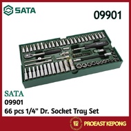 SATA [ 09901 ] - 66pcs 1/4'' Dr.Socket Tray Set ( mm Size )