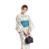 日本 和服 日本染色 梭織 女性 浴衣 腰封 2件組 F x60-2b yukata