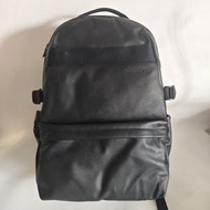 意大利 Mandarina Duck 黑色皮革 背囊