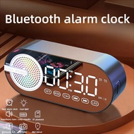 Mosiken Bluetooth Speaker Wireless FM Radio LED Rearview Mirror Alarm Clock Bass Speaker Music Player Desktop Clock