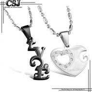 MC222 love heart stainless steel necklace