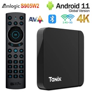Tanix W2 Smart TV Box Amlogic S905W2 Android11 2GB16GB 4GB 32GB 64GB H.265 3D AV1 BT 2.4G 5G Wifi 4K HD Media Player Set Topbox TV Receivers