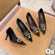 8 cm high shiny stiletto heels