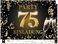 Edition Colibri 75th Birthday Invitations Pack of 10 A6 Card Set Invitations for Writing on Party Bl