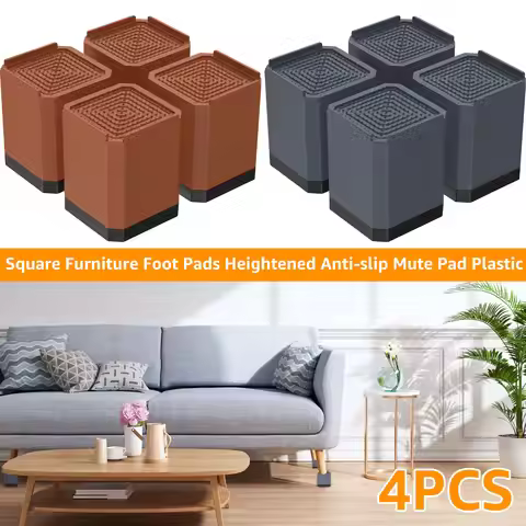 4 Inch Bed Risers 3-Layer Heavy-Duty Table Leg Extenders Detachable Adjustable Furniture Risers Squa