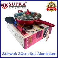 Rosemary Teflon Stir Wok Frying Pan I Glass Cover Frying Pan + Sodet I Stir Wok Supra