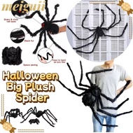 MEIGUII Decoration Large Black Spiders, Soft Tricky Halloween Giant Realistic Spider,  Plush Simulat