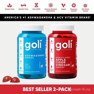 2 Bottles of Goli Top Sellers: 1 Bottle of Ashwagandha + 1 Bottle Apple Cider Vinegar Gummies Vitami
