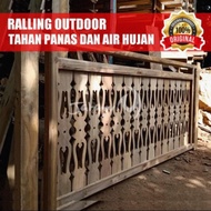 railing pagar klasik rumah joglo limasan bahan kayu jati lawas