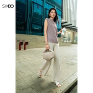 Quần công sở nữ ống loe màu be SIXDO (Beige Woven Flared Pants)