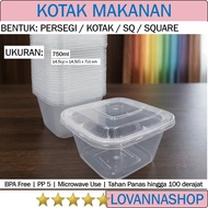 25pcs THINWALL SQUARE 750ml Cheap SQ 750 ML SQ750 Plastic dinner bowls for pudding, brownie cake con
