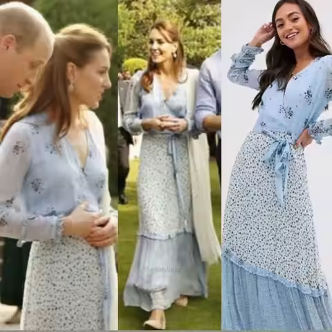 Princess Dress Fashion Kate Middleton Long sleeve Women Patchwork Dress