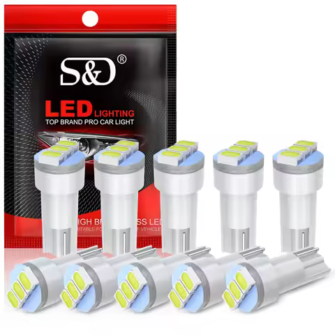 S&D 10PCS T5 W2W LED Canbus Bulbs 3020 3SMD Yellow Red White 74 2721 Backup Reverse Light Car LED Bu