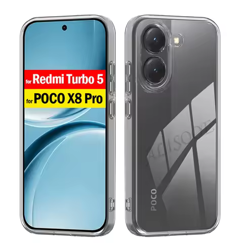 Clear Funda for Xiaomi POCO X8 Pro Redmi Turbo 5 Case Ultra Thin HD Transparent Soft Shockproof Cove