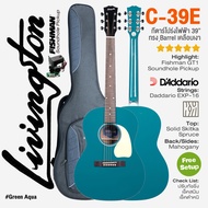 ⭐เซ็ตอัพฟรี⭐ Livingston C-39E กีตาร์โปร่งไฟฟ้า 39 นิ้ว ไม้หน้าแท้ โซลิดสปรูซ/มะฮอก ปิ๊กอัพ Fishman G