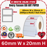 PREMIUM Blank Barcode Label 60mm x 20mm AP Sticker 60x20 1up 1panel  Avery Fassion Strong Adhesive 2