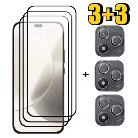 6in1 Full Cover Tempered Glass For Honor 400 300 Camera Lens Screen Protector Film For Honor 400 Pro