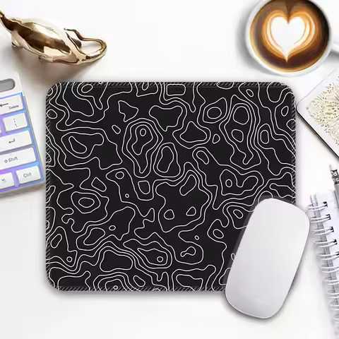 Standard PC Mouse Pad Small Gaming Mousepad Black And White Strata Liquid Gamer MousePads Latop Comp