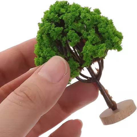 4pcs Model Tree Miniature Tree Model Tree with Base Train Landscape Building Tree DIY Crafts Miniatu