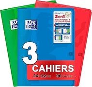 Oxford EasyBook Large Notebook, 24 x 32 cm, 96 Pages, Squared, 90 g, Assorted Colours