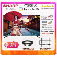 【FREE HDMI CABLE + BRACKET TV】SHARP 50 Inch 4K UHD Google TV 4TC50FJ1X
