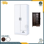 [JJ FURNITURE DIY] (FREE SHIPPING) KAI 4.5ft x 2.5ft Wardrobe with 2 Regular Swing Doors & Drawer | 