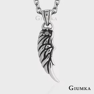 GIUMKA白鋼項鍊熾天使羽翼造型項鏈 潮流款個性短鍊 單個價格 MN08079 銀色黑鋯