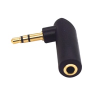 Jack Stereo 3.5mm L adapter TSR ผู้ เมีย หัวงอ สะดวกพื้นที่เสียบ กันสายหัก 3.5 มม. 3 Pole Male Audio