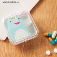 【whitebright】 Cute Cartoon Mini Storage Medicine Pill Box Portable Empty Travel Accessories .