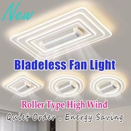 Bladeless Ceiling Fan anti-Flash Frequency DC Ceiling Fan (Tri-Color Light and Remote)