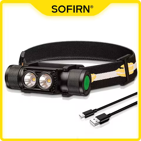 Sofirn Headlamp H25L 18650 Rechargeable 1000LM USB C Dual LH351D 90CRI 5000K Head Flashlight Camping
