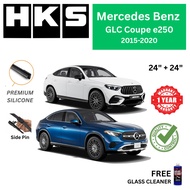 [1 YEAR WARRANTY] Mercedes Benz  GLC Coupe e250 2015-2020 HKS SILICONE Wiper Blade Side Pin 24 & 24"