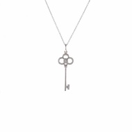18K白金 鑽石 白金 Tiffany Keys 皇冠鑰匙項鍊 中號 3.8cm 半鑽 18K
