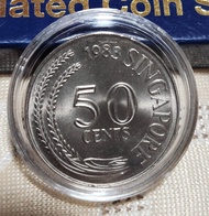 Vintage Singapore 50-cent Lionfish coins