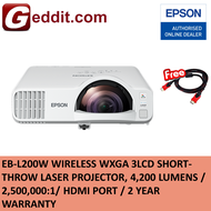 EPSON EB-L200W 3LCD WXGA STANDARD-THROW LASER PROJECTOR WITH BUILT-IN WIRELESS - FREE HDMI CABLE