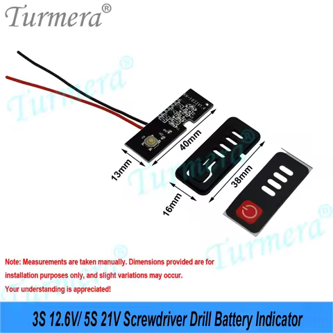 4LED Battery Capacity Indicator 3S 12.6V 5S 18V 21V Turmera Power Monitor DIY 18650 21700 Cell for D