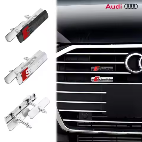 3D Metal Sline Badge Car Styling Front Grille Emblem Auto Refit Accessories for Audi A1 A2 A3 A4 A5 