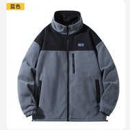 Patagonia เสื้อแจ็คเก็ตผ้าฟลีซสำหรับผู้ชายเสื้อแจ็คเก็ตกีฬาผ้านิ่มปะต่อกลางแจ้งปกตั้ง