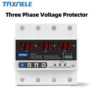 Three Phase Adjustable Over and Under Voltage Protector 3 Phase 63A 380V Automatic Recovery Protecti