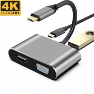 Converter Cable 4Kx2K OTG USB Type C 3.1 to HDMI/VGA/USB 3.0/PD 4 in 1