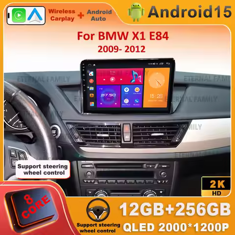 Android 15 Car Radio For BMW X1 E84 2009 - 2012 Wireless Carplay Auto Multimedia Player stereo Navig