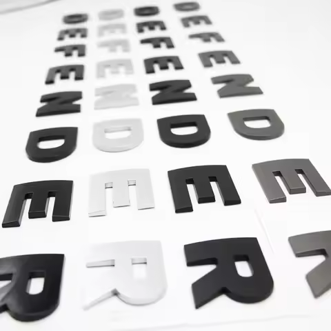 1Pc 3D ABS Defender Car Front Hood Badge Defender Letter Word Logo Emblem Decal Sticker Car Accessor