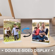 Acrylic Picture Frame 4x6 Inches, 4 Pack Plastic Picture Frames Holder Standing,Double Sided Picture
