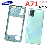 For Samsung Galaxy A71 2020 A715 A715F Original Housing Chassis Middle Frame Battery Case Back Cover