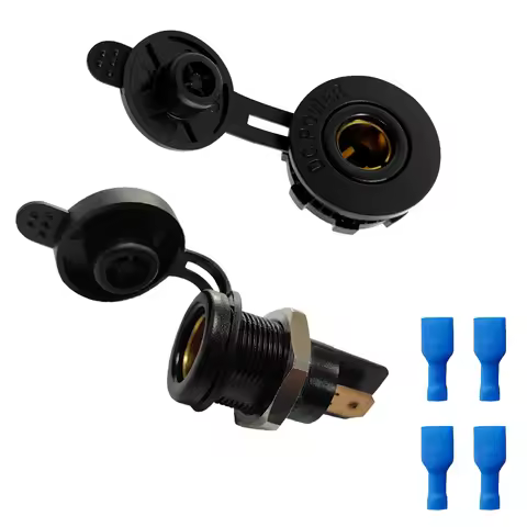 12V Waterproof DIN Hella Socket Mount Cigarette Lighter USB Charger with Hella Din Plug for Car Moto