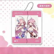 MiHoYo KeyChain Slide Acrylic Key Chain for Women Elysia Cyrene Key Ring Party Pendant Cos Girl Gift