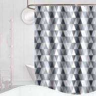潮日買手 - 【時尚三角圖系】高級簡約防水防霉浴簾 加厚不透滌綸浴簾布 浴室窗簾