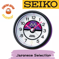 Seiko Clock Alarm Clock Table Clock Character Pokemon Purple Metallic 88 x 92 x 78mm CQ424Z Master ball alarm clock Snooze LED light  Sweep second Direct from Japan