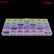 KUZHEN 28 Cell Pill Box Whole Month Medicine Organizer Week 7 Days Tablet Storage Case KUZHEN