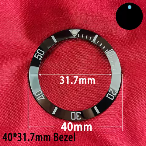 ForgeLink GMT Watch Bezel 40mm Bezel Inserts 40mm * 31.7mm Ceramic Bezel Insert Fit 42mm to 44mm Div